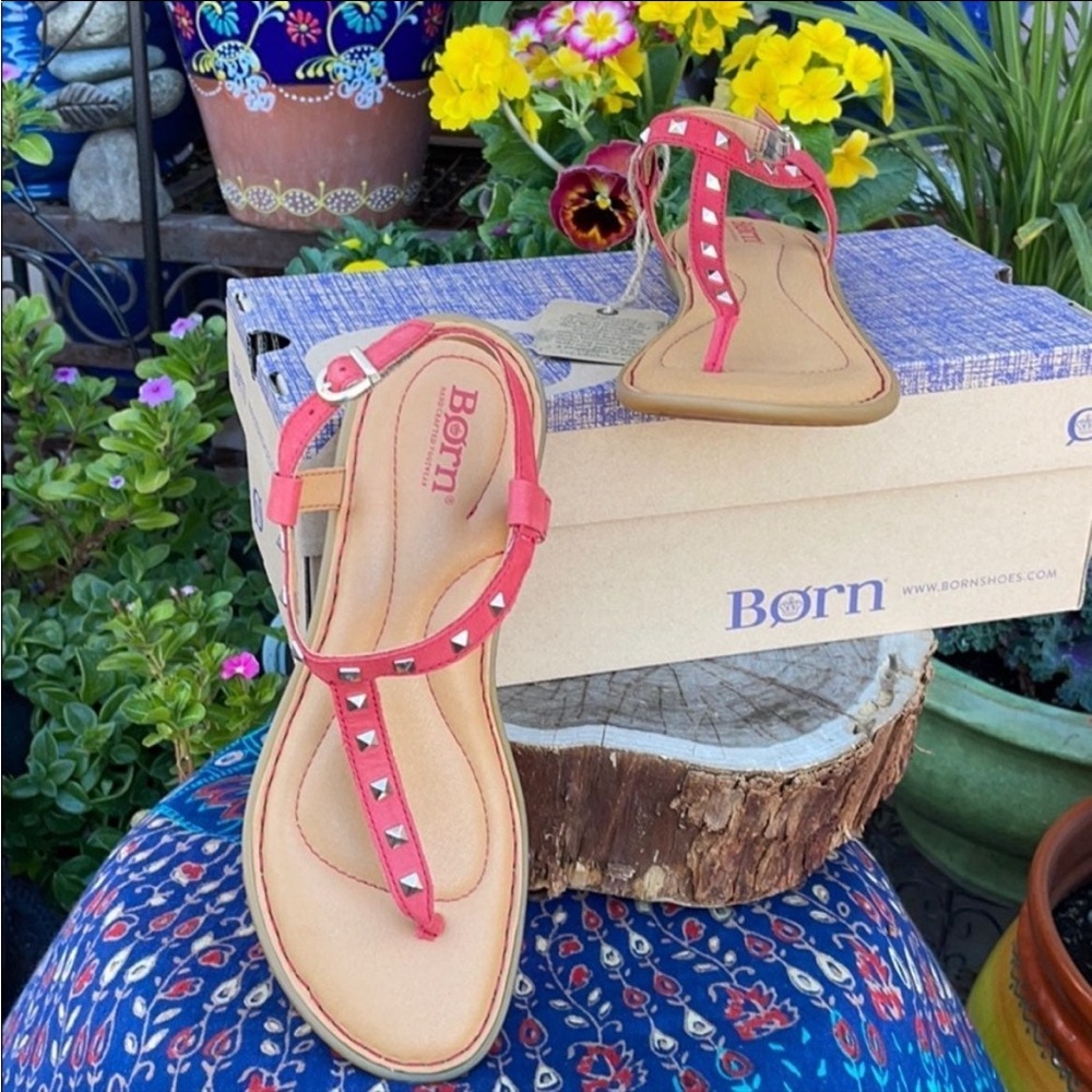 🌶️ New Born Chili Pepper Red Grommeted Leather Sandals 🌶️